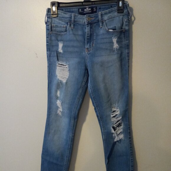 Hollister Distressed Jeans Size 5R 27w 28L - Picture 1 of 4
